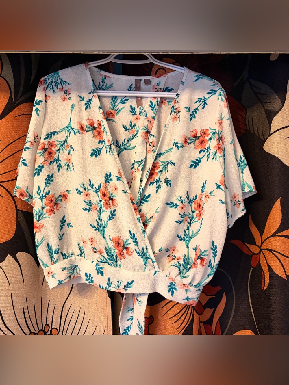 Floral Wrap Blouse